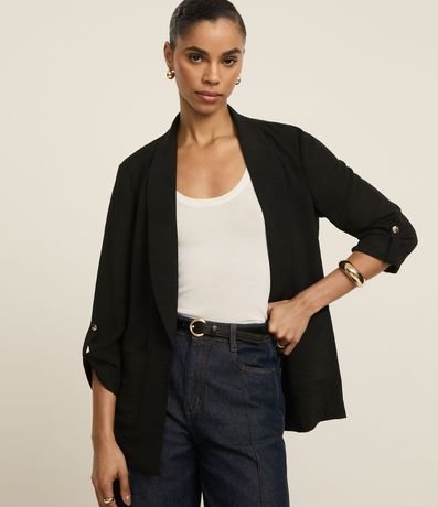 Blazer en Airflow con Cintas y Botones en los Puños 1