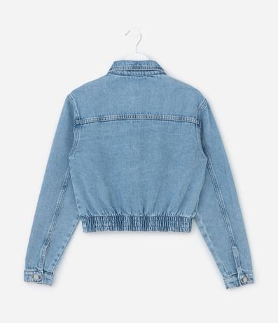 Campera Bomber Infantil Jeans con Brillitos - Talle 7 a 14 años 2