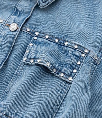 Campera Bomber Infantil Jeans con Brillitos - Talle 7 a 14 años 5