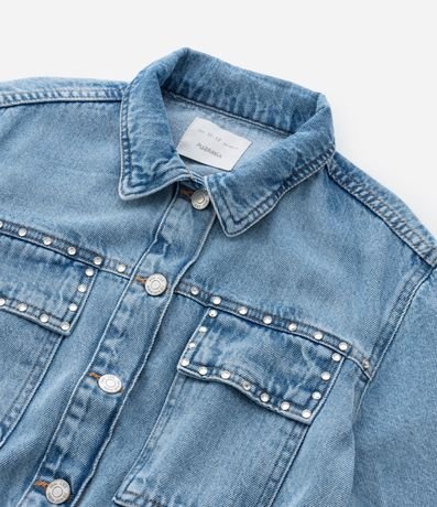 Campera Bomber Infantil Jeans con Brillitos - Talle 7 a 14 años 6