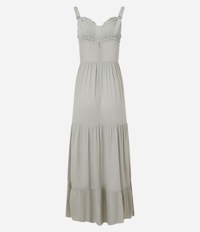 Vestido Largo en Viscosa con Lazo en el Escote Corazón 9