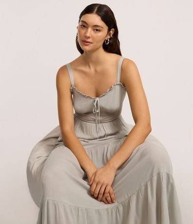 Vestido Largo en Viscosa con Lazo en el Escote Corazón 5