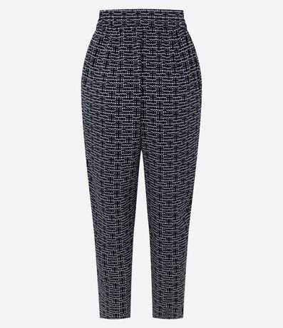 Pantalón Carrot Cintura Alta en Crepé con Estampado Geométrico 6