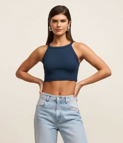 Blusa en Rib con Cuello Halter 4