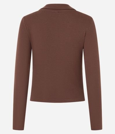 Blusa Polo en Rib de Algodón con Mangas Largas 6