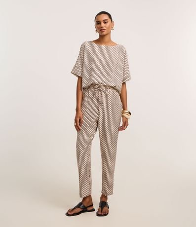 Blusa en Chiffon con Escote Redondo y Estampado Geométrico 2