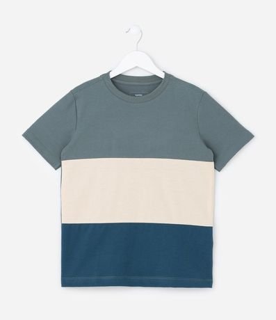 Remera Infantil en Malla con Blocos de Colores - Talle 5 a 14 años 1