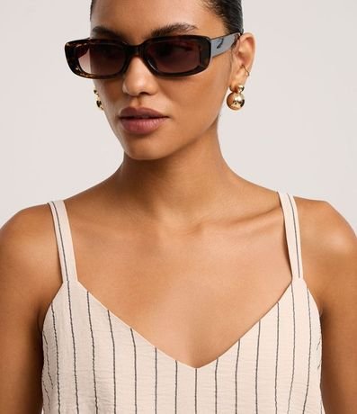 Blusa de Bretel en Airflow con Rayas Verticales de Hilo Teñido 3