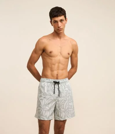 Bermuda de Baño en Microfibra con Estampado Étnica