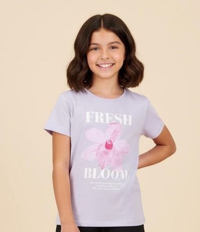 Remera Infantil con Estampa de Flor - Talle 5 a 14 años
