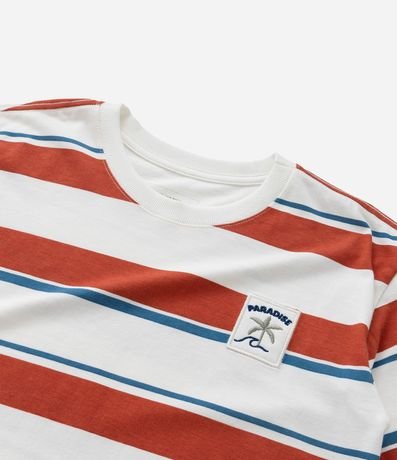 Remera Infantil con Estampa Rayada y Bordado - Talle 5 a 14 años 4