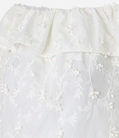 Blusa Hombro a Hombro con Volado y Bordado Floral 6