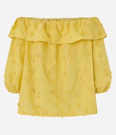 Blusa Hombro a Hombro con Volado y Bordado Floral 7