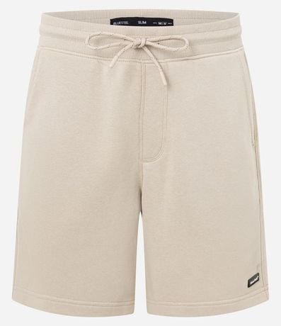 Bermuda Slim en Algodón con Felpa y Bolsillos