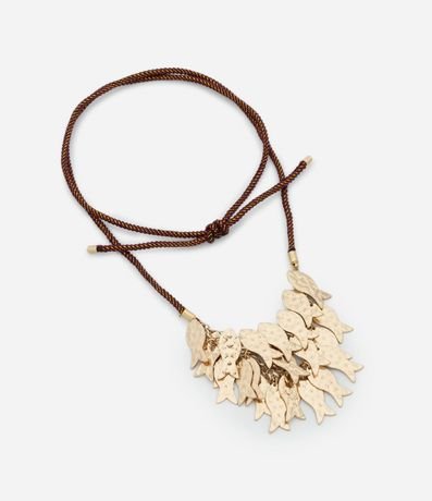 Collar Corto con Cordón y Colgantes de Pences Martillados 3