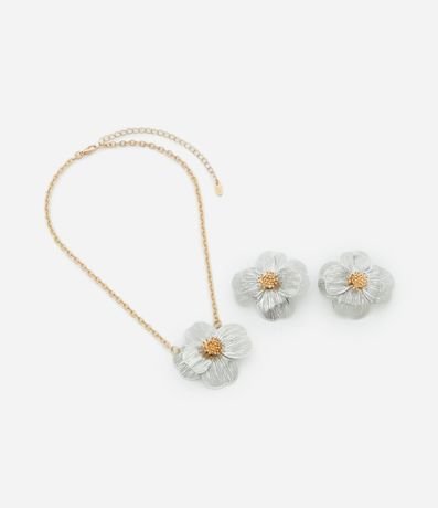 Conjunto de Collar y Caravana Formato de Flor 3