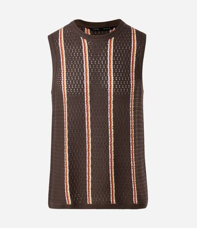 Musculosa en Punto con Estampado Rayada 5