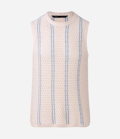 Musculosa en Punto con Estampado Rayada 5