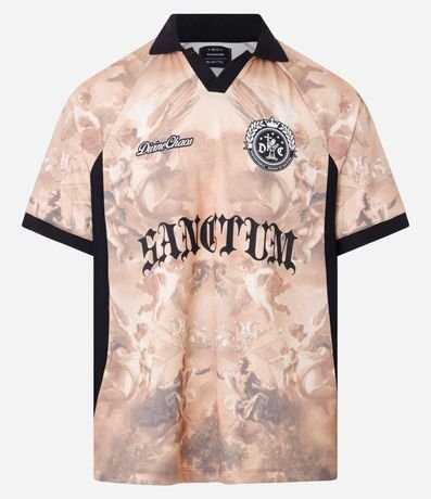 Remera Oversized Sportcore con Estampa Angelical y Lettering 7