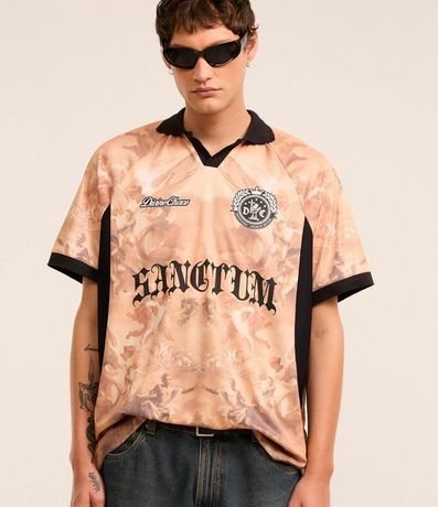 Remera Oversized Sportcore con Estampa Angelical y Lettering