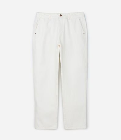 Pantalón Recto en Sarga con Etiqueta Aplicada 5