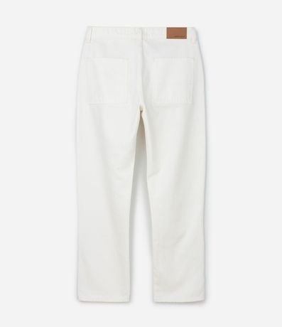 Pantalón Recto en Sarga con Etiqueta Aplicada 6