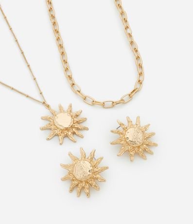 Conjunto de Collar Capas y Caravana con Colgante Sol 1