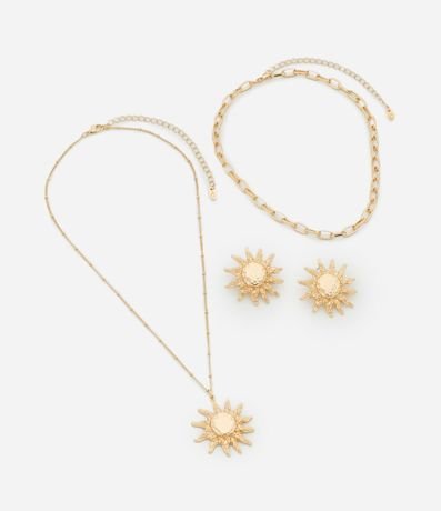 Conjunto de Collar Capas y Caravana con Colgante Sol 2