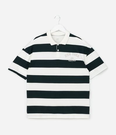 Remera Polo Infantil con Estampa Rayada - Talle 5 a 14 años