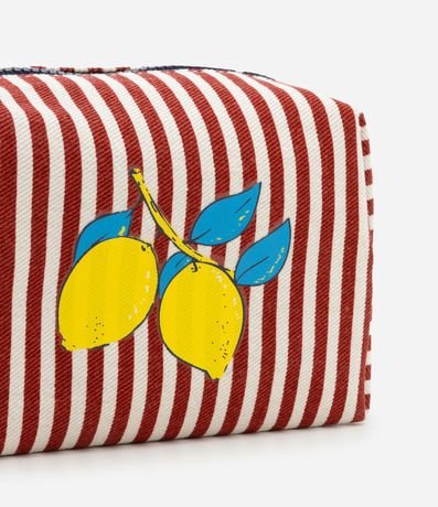 Kit 03 Neceser Diversas con Estampa Tropical Rayada 3