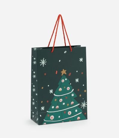Bolsa de Regalo Pequeña con Estampa de Árbol de Navidad