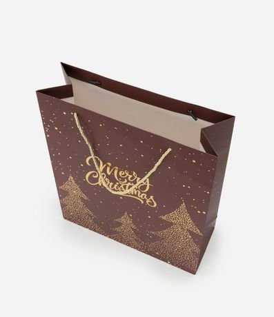 Bolsa de Regalo Mediana con Estampa Árbol de Navidad con Chapado 4