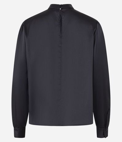 Blusa Satinada con Cuello Padre con Botón en el Puño 2