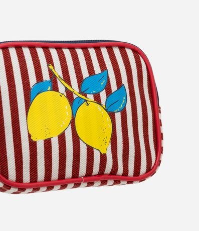 Kit 02 Neceser Rectangular y Redonda con Estampa Tropical y Rayas 6