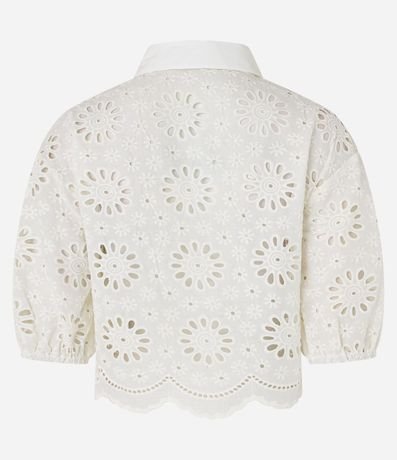 Camisa en Laise con Bordados en los Furos y Bajo Nube 4