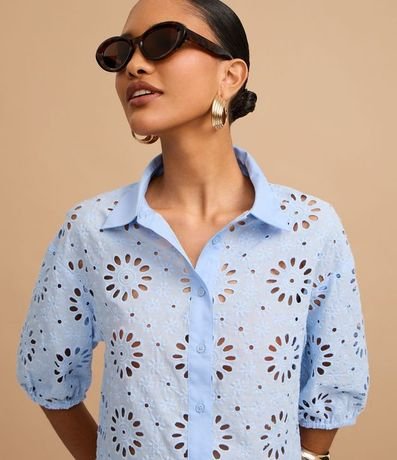 Camisa en Laise con Bordados en los Furos y Bajo Nube 7