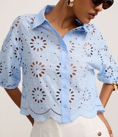 Camisa en Laise con Bordados en los Furos y Bajo Nube 5