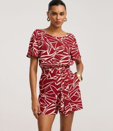 Enterito en Airflow con Lazo y Estampa Abstracta