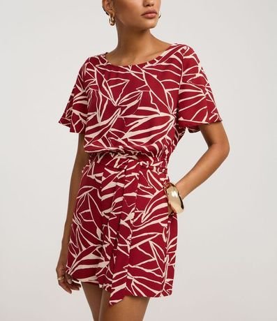 Enterito en Airflow con Lazo y Estampa Abstracta 4