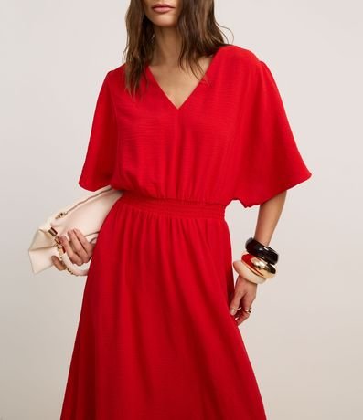 Vestido Evasê Midi en Airflow con Lastex en la Cintura 3