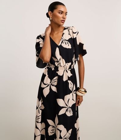 Vestido Evasê Midi en Airflow con Estampa Follaje 3