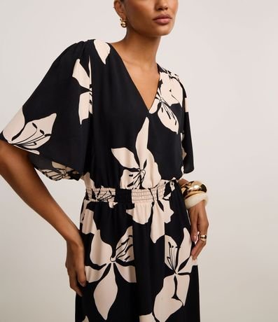 Vestido Evasê Midi en Airflow con Estampa Follaje 4