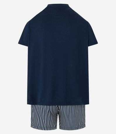 Pijama Corto en Algodón y Viscosa con Rayas 6