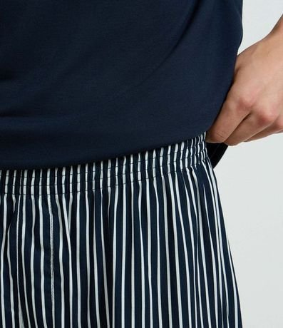 Pijama Corto en Algodón y Viscosa con Rayas 3