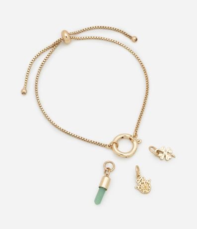 Pulsera Ajustable con Colgantes y Piedra Natural 2