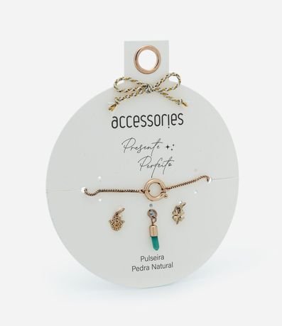 Pulsera Ajustable con Colgantes y Piedra Natural