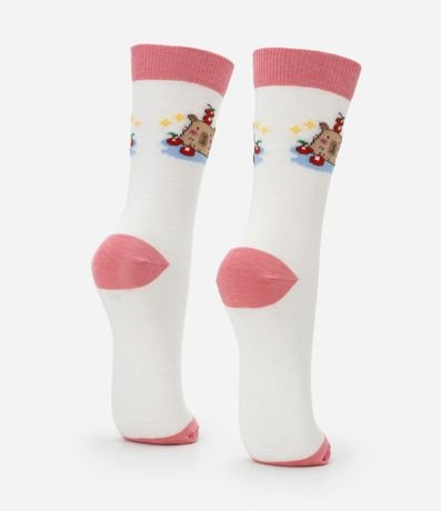 Media Caña Larga en Algodón con Estampa Divertida de Carpincho 3