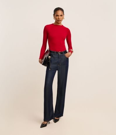 Blusa Básica en Viscosa con Cuello Alto y Sisa Raglán 2