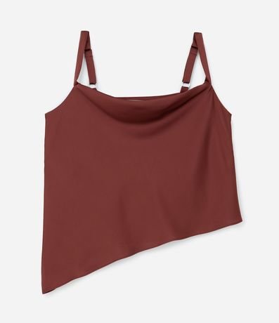 Blusa Satinada con Escote Degagê y Bajo Irregular Curve & Plus Size 6
