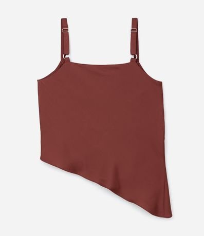 Blusa Satinada con Escote Degagê y Bajo Irregular Curve & Plus Size 7